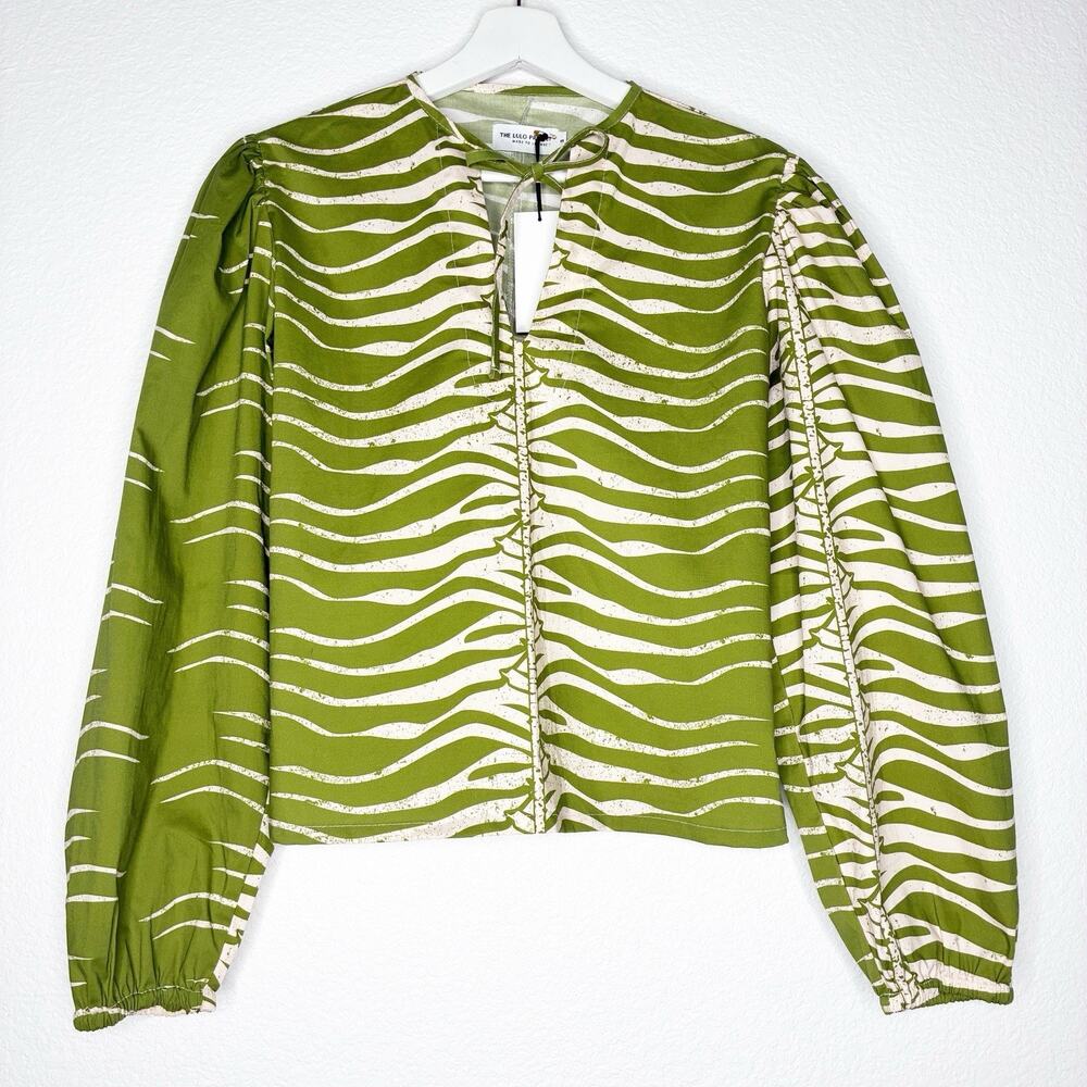 The Lulo Project Green Snake Print Tulum Top S NWT